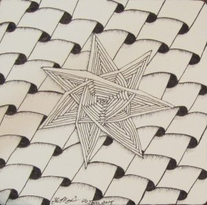 Star on a Clay Tile Roof